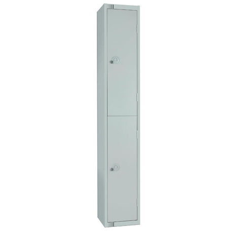 Elite Double Door Padlock Locker with Sloping Top Grey - W930-PS Steel Lockers 300mm Deep Elite Lockers   