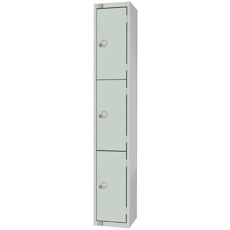 Elite Three Door Camlock Locker Grey - W931-C Steel Lockers 300mm Deep Elite Lockers   