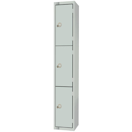 Elite Three Door Padlock Locker Grey - W931-P Steel Lockers 300mm Deep Elite Lockers   