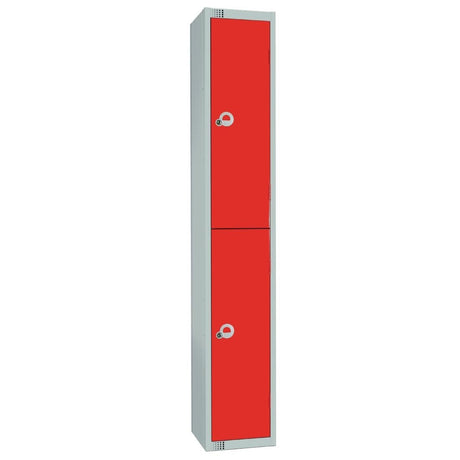 Elite Double Door Padlock Locker with Sloping Top Red - W950-PS Steel Lockers 300mm Deep Elite Lockers   