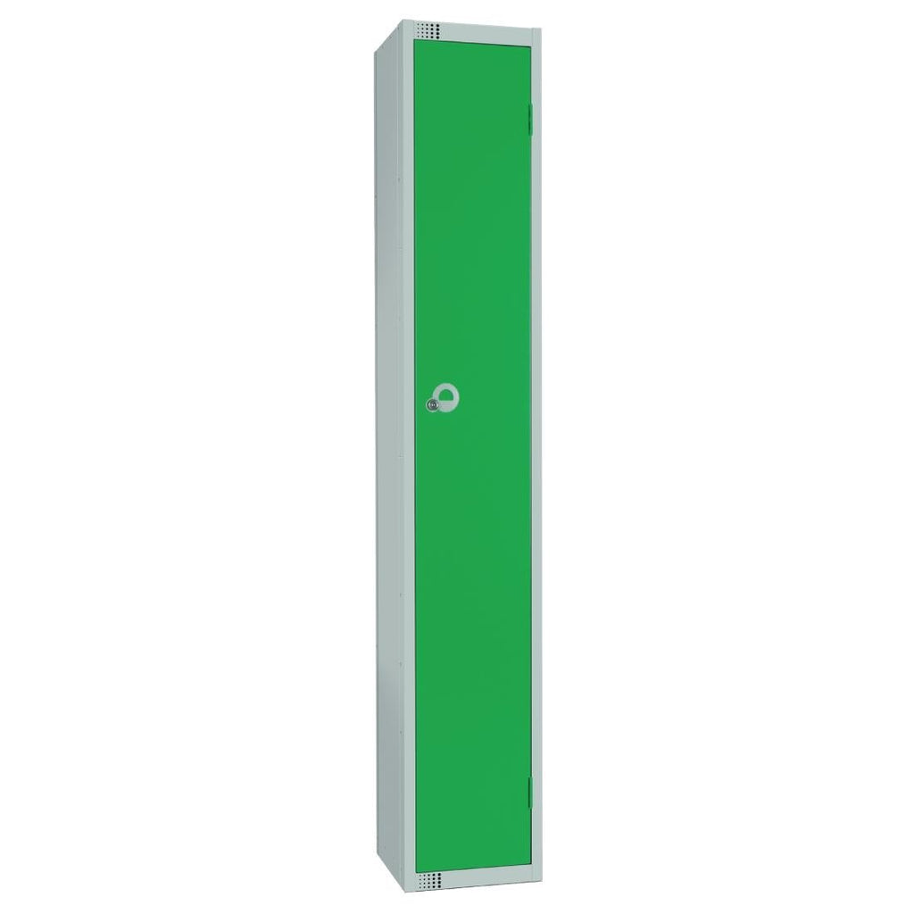 Elite Single Door Camlock Locker with Sloping Top Green - W954-CS Steel Lockers 300mm Deep Elite Lockers   