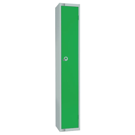 Elite Single Door Camlock Locker with Sloping Top Green - W954-CS Steel Lockers 300mm Deep Elite Lockers   