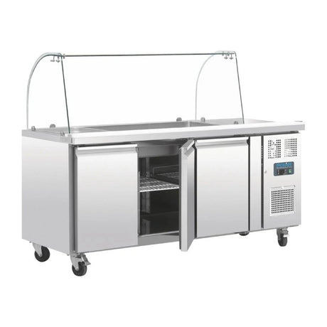 Polar U-Series Triple Door Refrigerated Gastronorm Saladette Counter - CT394 Pizza Prep Counters - 3 Door Polar   