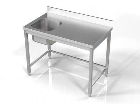 Combisteel Stainless Steel Sink Single Left Hand Bowl 1200 x 700 mm - 7812.0600 Single Bowl Sinks Combisteel   