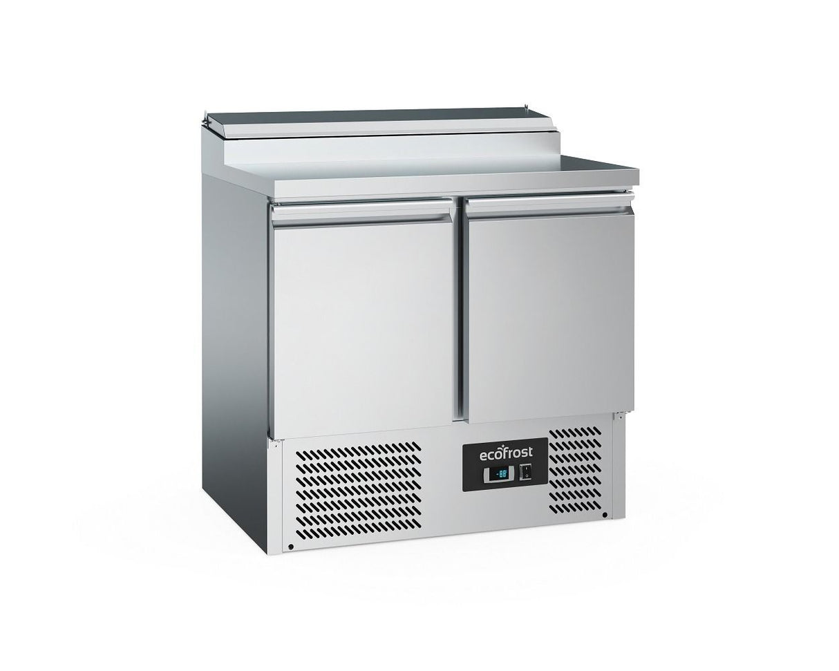 Combisteel 2 Door Stainless Steel Saladette Fridge 2x 1/1  & 5x 1/6 GN Pan - 7950.5058 Pizza Prep Counters - 2 Door Combisteel   