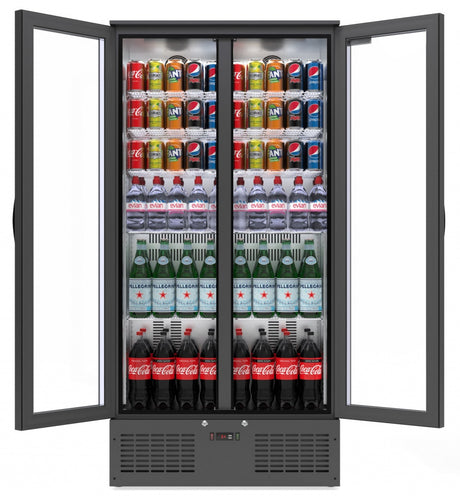 Empire Upright Double Door Back Bar Bottle Cooler Fridge 466 Litre - CL-510H Upright Double Door Bottle Coolers Empire   