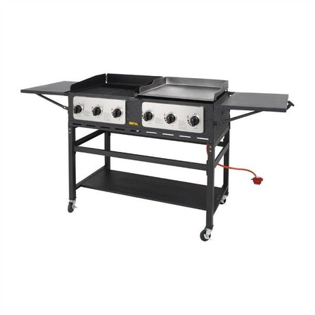 Buffalo 6 Burner Combi BBQ Grill and Griddle - CP240 BBQ's & Outdoor Cooking Buffalo   