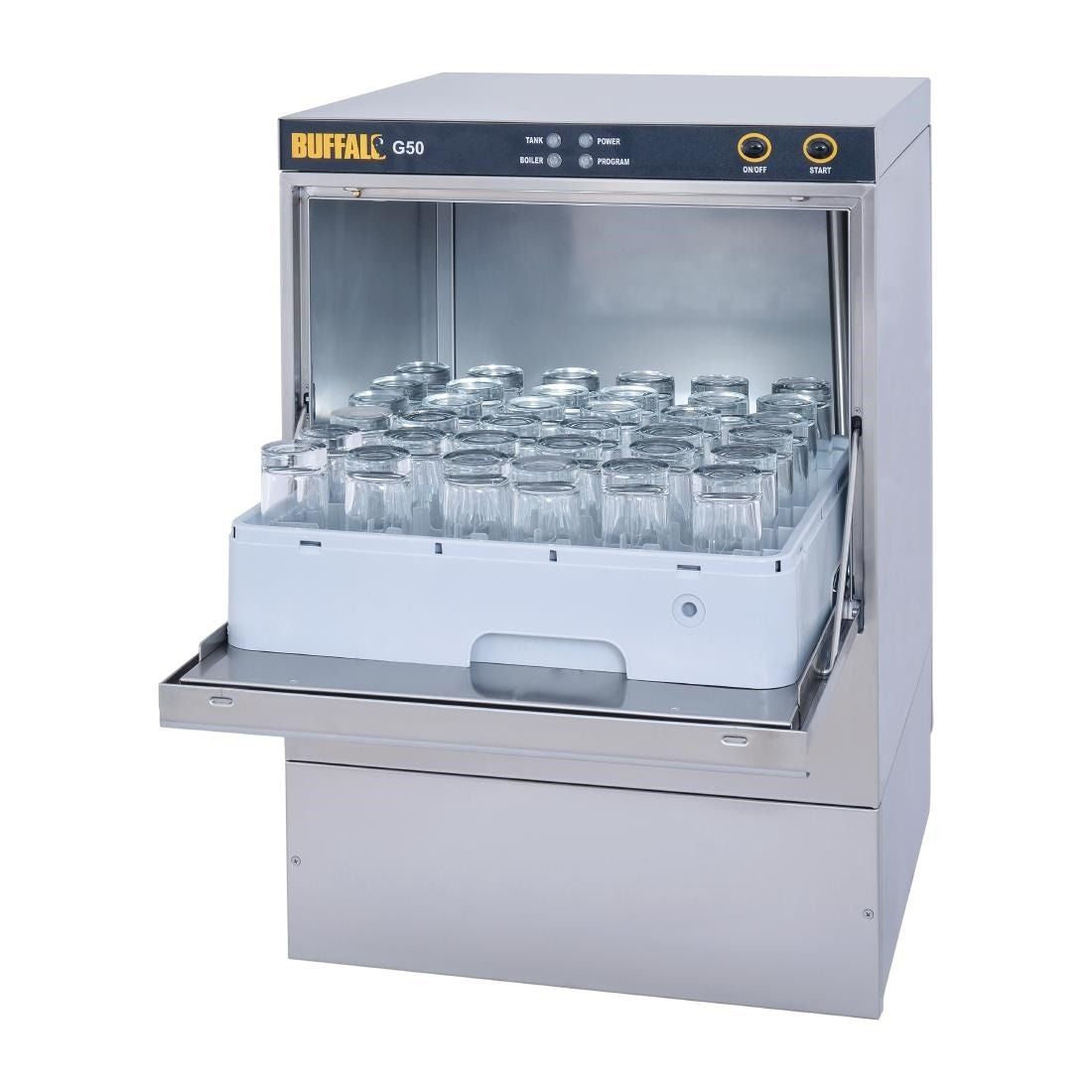 Buffalo G50 Undercounter Dishwasher with Drain Pump 500x500mm Baskets - DW468 Dishwashers Buffalo   