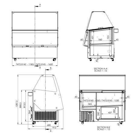 Combisteel Cuba Ice Cream Counter Display Freezer 13 x 5 Litre - 7472.0145 Ice Cream Display Freezers Combisteel   