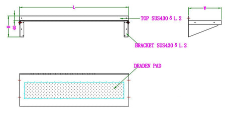 Combisteel Stainless Steel Wall Shelf & Brackets 400mm Deep 900mm Wide - 7490.0195 Stainless Steel Wall Shelves Combisteel   