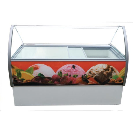 Crystal Venus Elegante 13 Pan Ice Cream Display Counter VenusEle56 - CK646 Ice Cream Display Freezers Crystal   