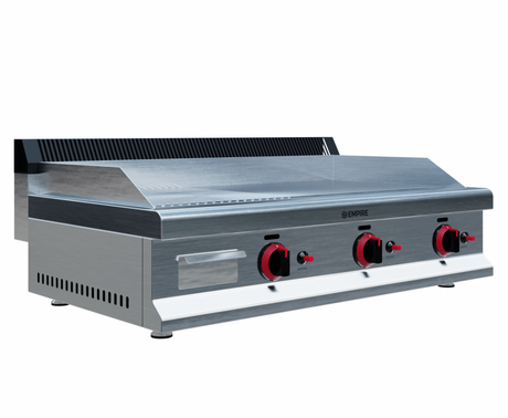 Empire 3 Burner Gas Griddle Half Flat Half Ribbed 950mm Wide - EMP-GD950-RIB Gas Griddles Empire   