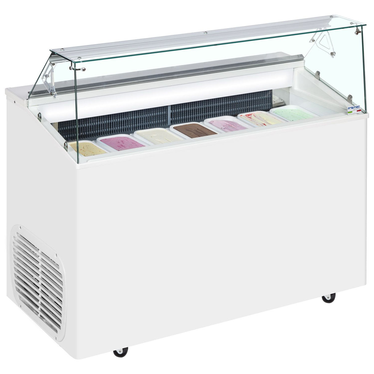 Framec Scoop Ice Cream Display White 7 x 5 Litre - TOP7E Ice Cream Display Freezers Framec   