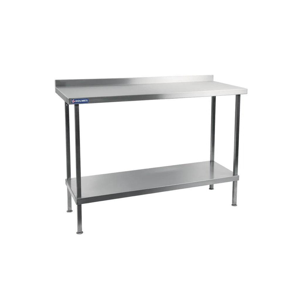 Holmes Stainless Steel Wall Table with Upstand 600mm - DR034 Stainless Steel Wall Tables Holmes   