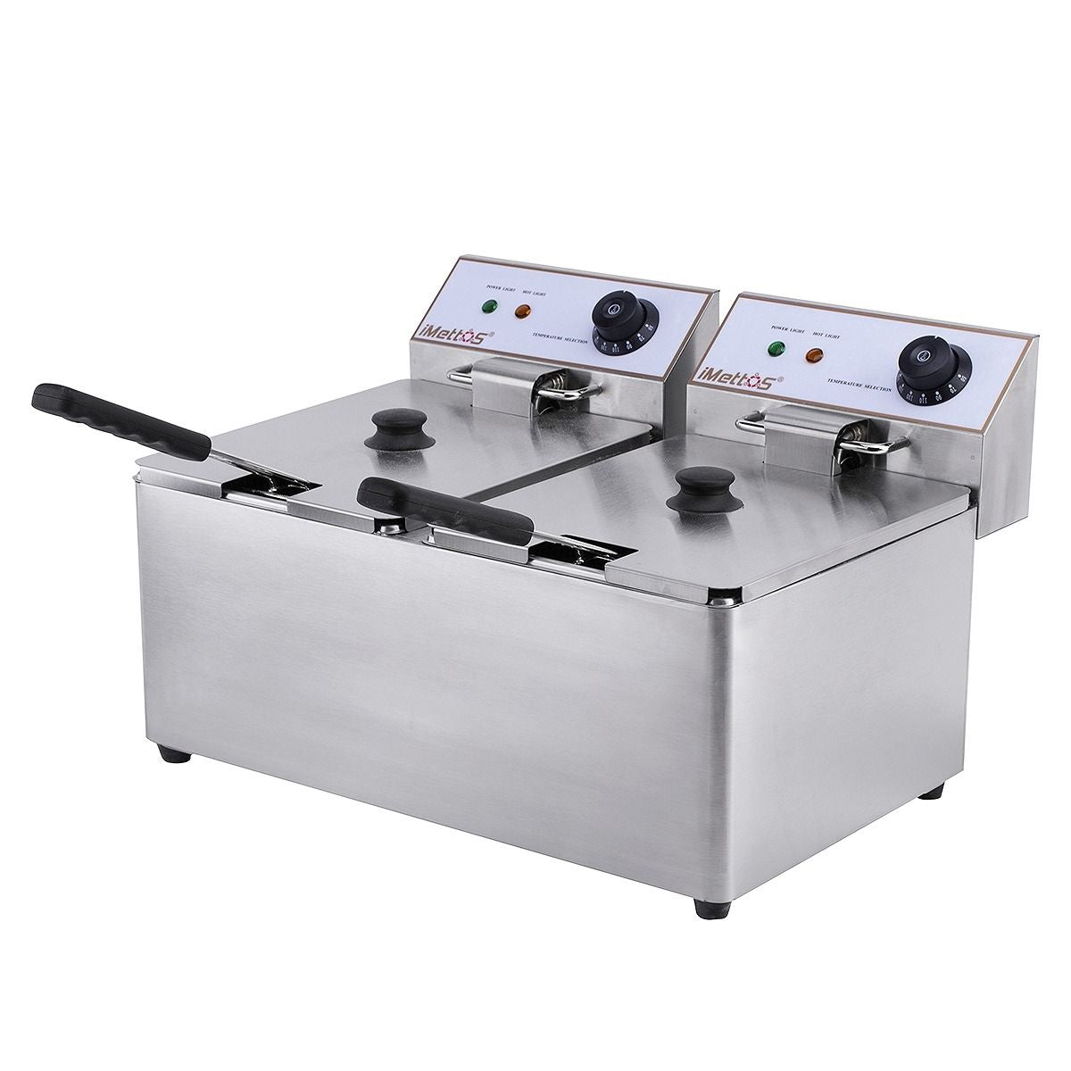 Hamoki Electric Deep Fat Fryer 2 x 8 Ltr Twin Tank - 161003 Countertop Electric Fryers Hamoki   