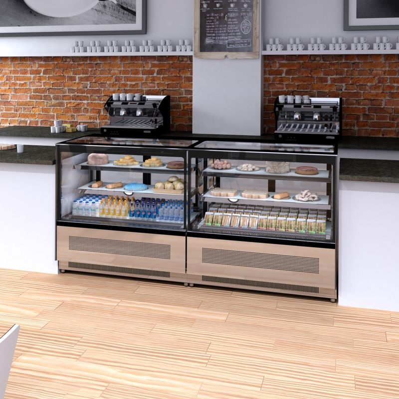 Interlevin Chilled Display Cabinet Stainless Steel, Glass - LPD1200F Refrigerated Floor Standing Display Tefcold   