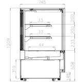 Interlevin Chilled Display Cabinet Stainless Steel, Glass - LPD1200F Refrigerated Floor Standing Display Tefcold   