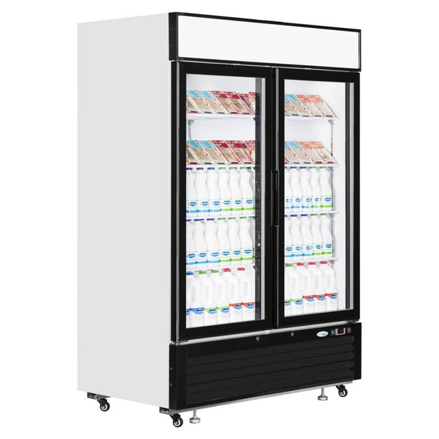 Interlevin Double Door Upright Gastronorm Fridge - LGC5000 Upright Double Glass Door Chillers Tefcold   