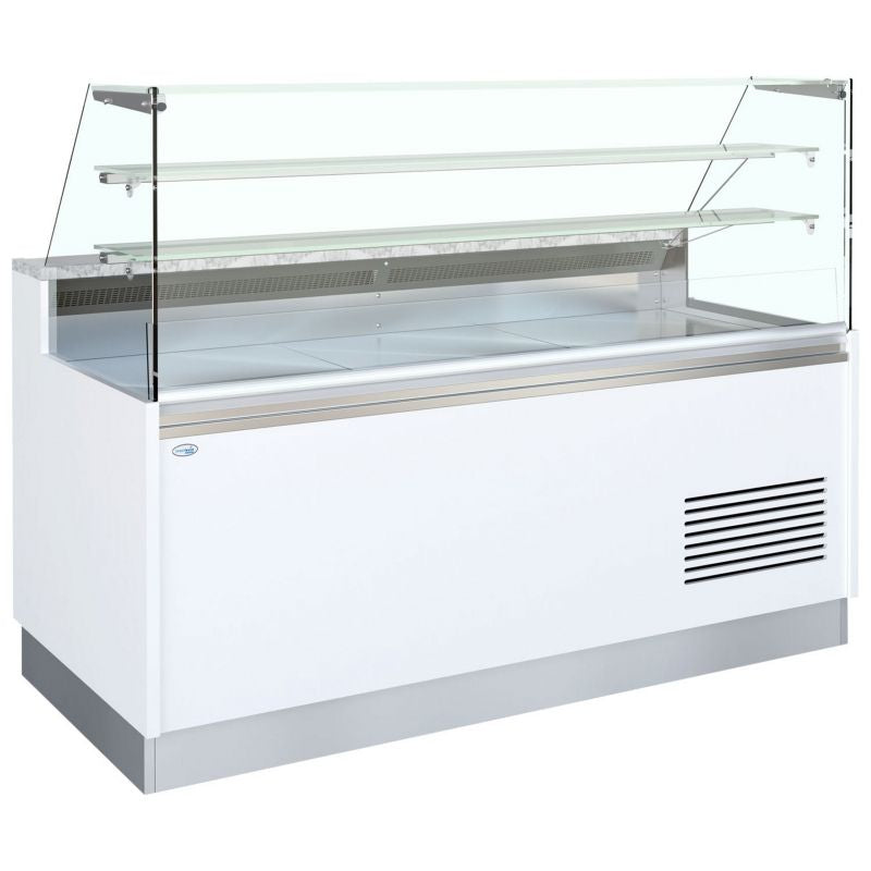 Interlevin Serve Over Counter White, Flat Glass - BELLINI ID 850FV SR Standard Serve Over Counters Tefcold   