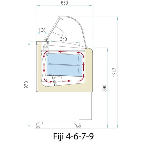 ISA Scoop Ice Cream Counter Display Freezer 4 x 5ltr Napoli Pan - FIJI 4 White Ice Cream Display Freezers ISA   