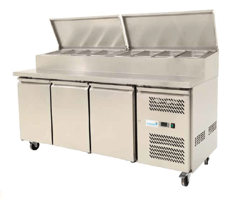 Kingfisher SH3000/800 3 Door Refrigerated Prep Counter Pizza Prep Counters - 3 Door Kingfisher   