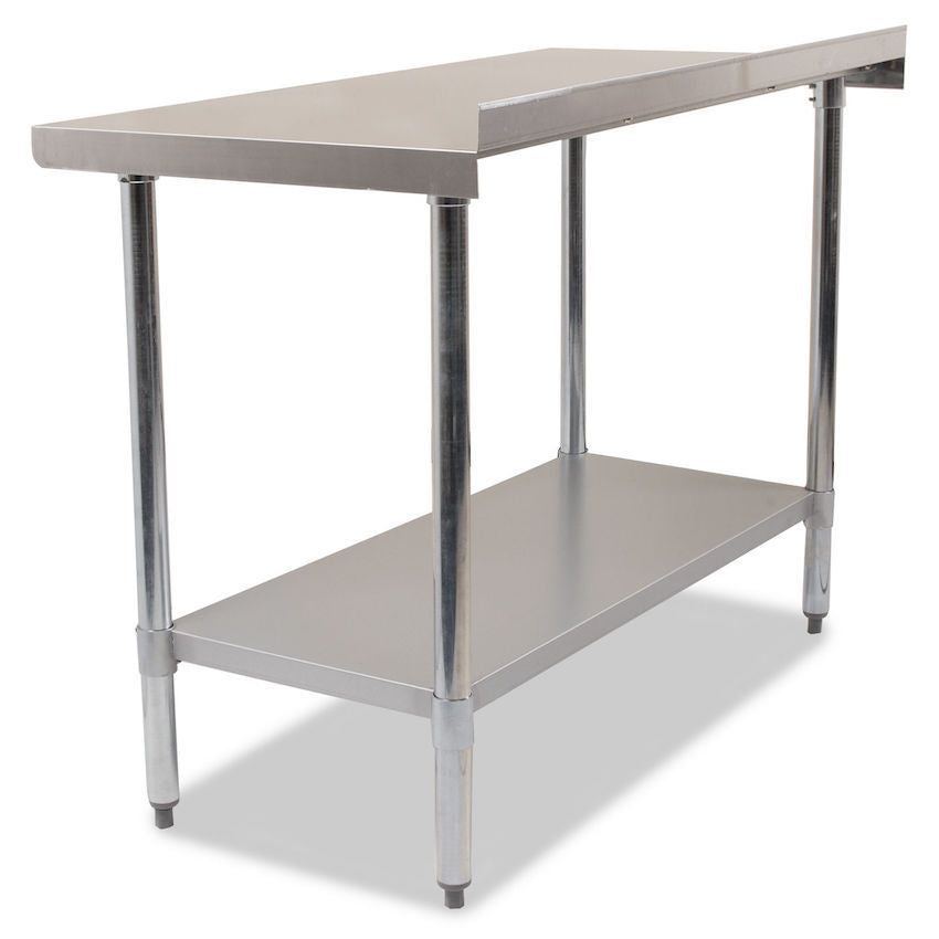 Empire 1200mm Premium Stainless Steel Wall Prep Table with Undershelf & Upstand Kitchen Bench - P-SSWT-120 Stainless Steel Wall Tables Empire