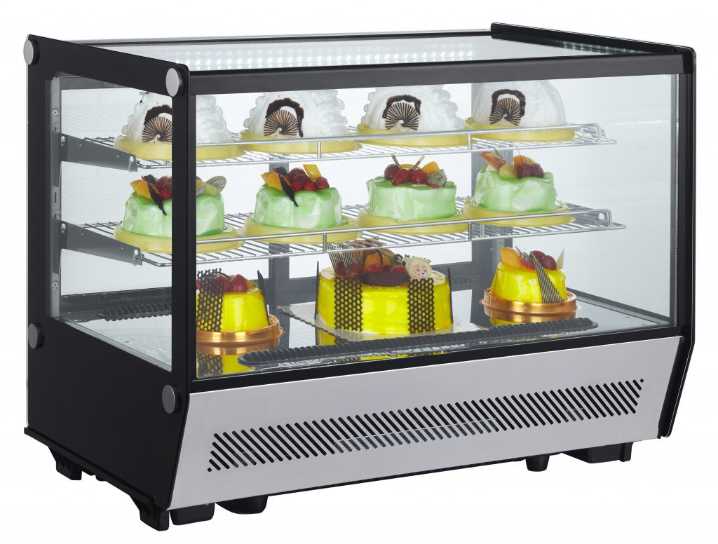 Empire Refrigerated Countertop Food Display Chiller 160 Litre Flat Glass - RTW-160B-5 Refrigerated Counter Top Displays Empire   