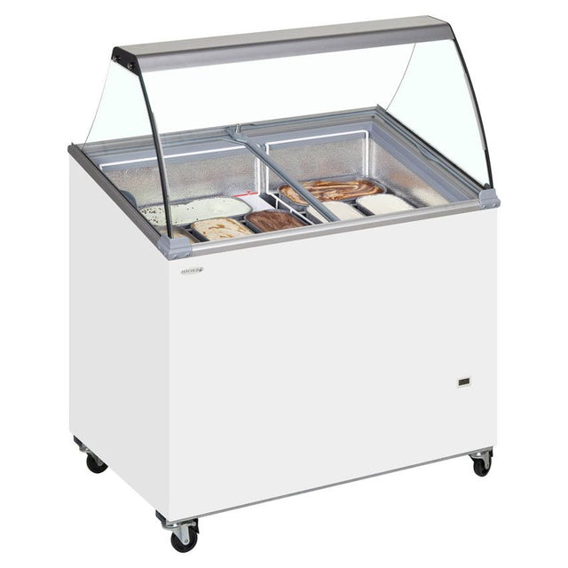 Tefcold Scoop Ice Cream Counter Display Freezer 7 x 5 Litre - IC300SCE + CANOPY Ice Cream Display Freezers Tefcold   