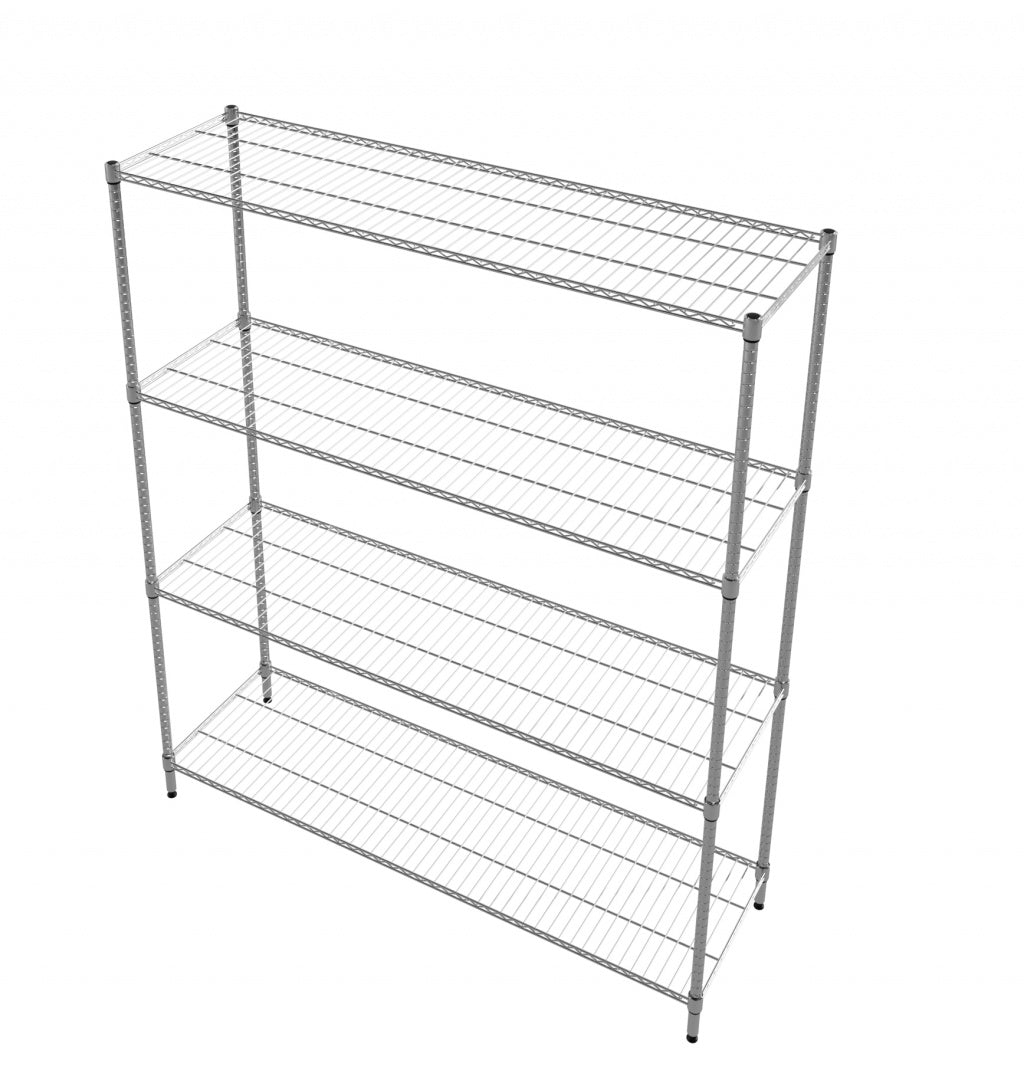 Empire 4 Tier Wire Racking Shelving Kit 1500mm Wide - RACK-1500 Chrome Wire Shelving and Racking Empire   